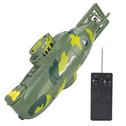 Tbest Juguete Submarino RC, Mini simulación de Control Remoto Militar Modelo de Juguete Submarino de 6 Canales(Verde)