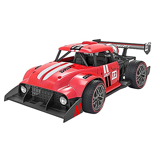 TCRAZY Coche RC 1/16 con Luces de Colores y Spray, camión RC con Carga de Deriva de Alta Velocidad 4WD, vehículo RC con Control Remoto eléctrico de aleación 2.4G, Regalo de cumpleaños de Navidad pa