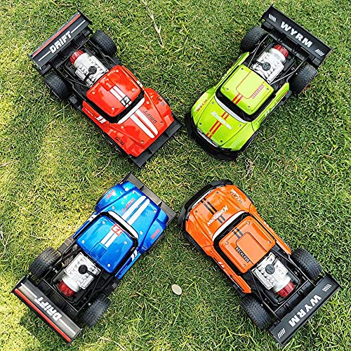 TCRAZY Coche RC 1/16 con Luces de Colores y Spray, camión RC con Carga de Deriva de Alta Velocidad 4WD, vehículo RC con Control Remoto eléctrico de aleación 2.4G, Regalo de cumpleaños de Navidad pa