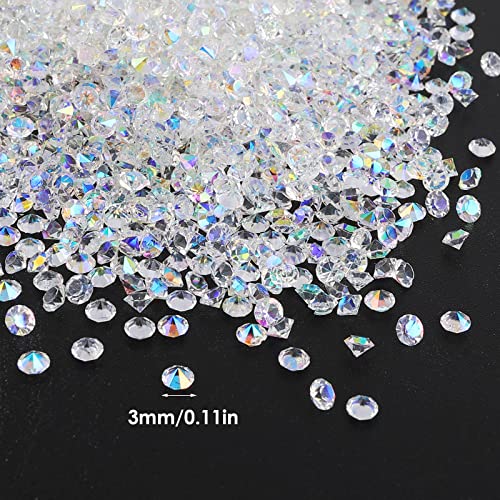 Teaaha 10000 Piezas Diamante Decoración, Diamante Scatter Boda Decoración, Transparente Diamante Cristales Cristales Acrílico Piedras Decorativas Mesa Decoración Rhinestone Confetti para Jarrón