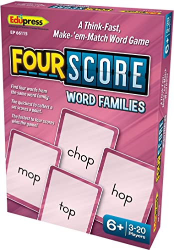 TEACHER CREATED RESOURCES Four Score Card Game: Word Families