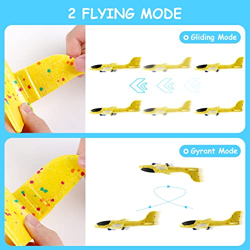 Teklemon Avion Juguete - 3 Piezas Avión Planeador con Lanzador, Planeador de Juguete Catapulta Planeador Lanzador Avión Espuma Deportes al Aire Libre Volar Juguete para Niños de 3 4 5 6 7 8 9 10 Años