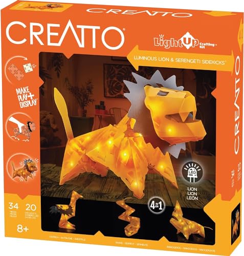 Thames & Kosmos , 03479, Creatto: Safari, Build 4 Different Models, Lion, Ostrich, Snake & Rhinoceros, Age 8 +