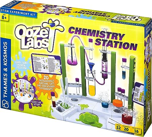 Thames & Kosmos , 642100 , Ooze Labs Chemistry , The Crazy Chemistry Station , Experiment Box , 20 Different Experiments , Ages 8+