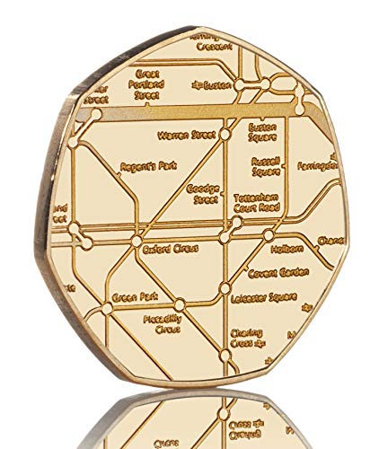 The Commemorative Coin Company Conmemorativo de oro de 24 quilates con licencia oficial de Londres bajo tierra. Metro, tubo, tren, TFL. Transporte para Londres