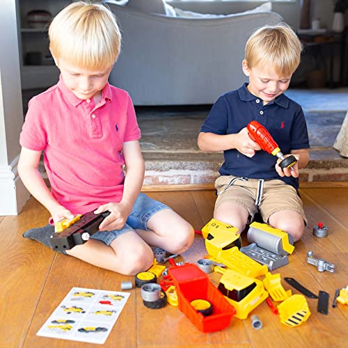 ThinkGizmos TG903 - Set de Juegos de construcción para Montar 7 en 1 para niños y niñas, vehículos de astillero con luz y Sonido, 7 Modelos de Juguete para niños y niñas