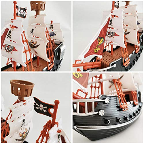 THLMT Juguetes de Barco Pirata para niños, Modelo de Barco Pirata para niños en Edad Preescolar de más de 8 años, Aprendizaje temprano, Juego de Barco Pirata, Regalo para Halloween, Navidad