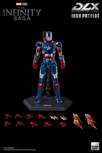 ThreeZero - Figura de acción Marvel Infinity Saga Iron Patriot Deluxe Escala 1/12 (Red)