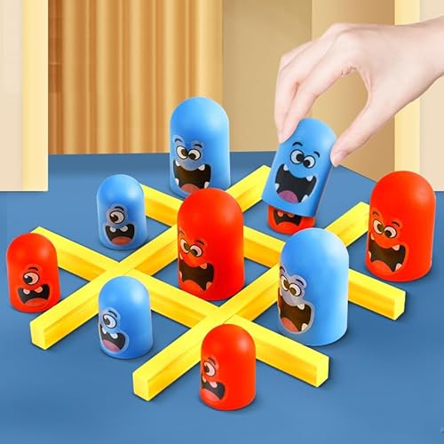 Tic TAC Toe,Big Eat Small Game 2 Jugadores Juegos de Tablero Juego de Mesa para Interiores Interactivo Juego Clásico Familiar Juguetes Educativos para Niño Regalo para Niños