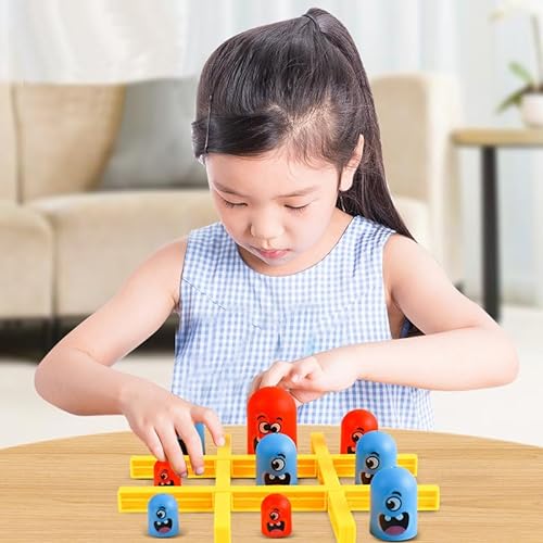 Tic TAC Toe,Big Eat Small Game 2 Jugadores Juegos de Tablero Juego de Mesa para Interiores Interactivo Juego Clásico Familiar Juguetes Educativos para Niño Regalo para Niños