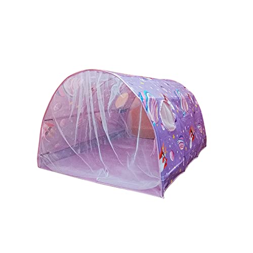 Tienda de campaña para niños, cama de ensueño sólida para niños, espaciosa y mágica casa de juegos con doble cortina de red y bolsa de transporte para decoración de dormitorio, juegos de interior, Pow