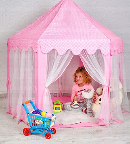 Tienda de campaña para niños, castillo de princesa, gran regalo para niñas y niños, hexágono