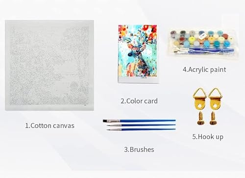 ToeTs Pintar por Numeros Adultos Sin Marco - DIY Conjunto Completo de Pinturas Surtidas Pintura al óleo Kit Decoraciones para el Hogar -Pareja abstracta sosteniendo paraguas 16 * 20 Pulgadas