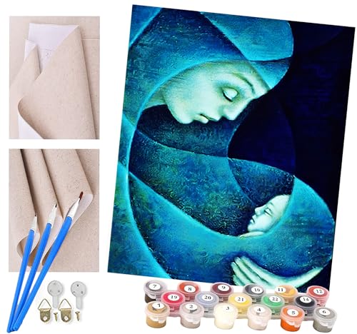 ToeTs Pintar por Numeros Adultos Sin Marco - DIY Conjunto Completo de Pinturas Surtidas Pintura al óleo Kit Decoraciones para el Hogar -Pareja abstracta sosteniendo paraguas 16 * 20 Pulgadas