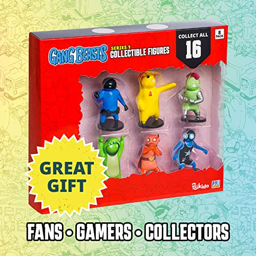 Toikido P.M.I. Gang Beasts Collectible Figures - 8 Pack Deluxe Box -Including 2 Rare Hidden Characters (S1) (Random) (GB2070)