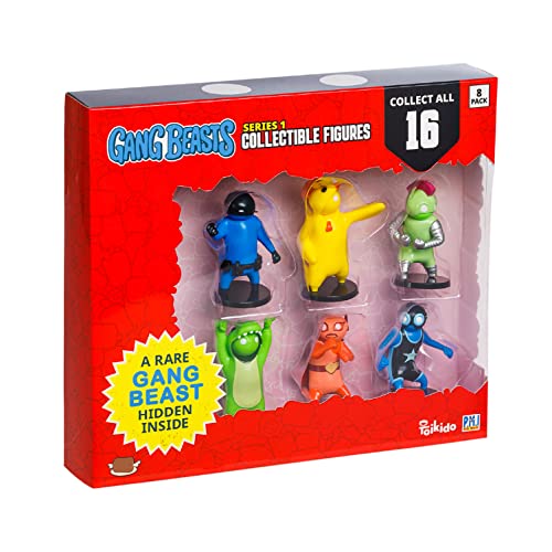 Toikido P.M.I. Gang Beasts Collectible Figures - 8 Pack Deluxe Box -Including 2 Rare Hidden Characters (S1) (Random) (GB2070)