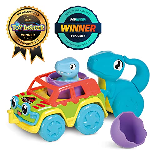 Toomies E73251 Tomy Chase & Roll Raptors, Push-Along, Dinosaur Children, Jurassic World, Educational Colours and Sound, Toy for Baby Boys & Girls 12 Months+, Multicoloured