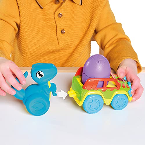 Toomies E73251 Tomy Chase & Roll Raptors, Push-Along, Dinosaur Children, Jurassic World, Educational Colours and Sound, Toy for Baby Boys & Girls 12 Months+, Multicoloured