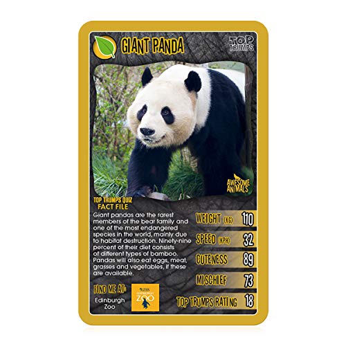 Top Trumps Impresionante juego de cartas clásicos de animales, descubre lo lindo que es el leopardo de las nieves y lo grande que es el rinoceronte negro, el juego de cartas educativo para 2 jugadores