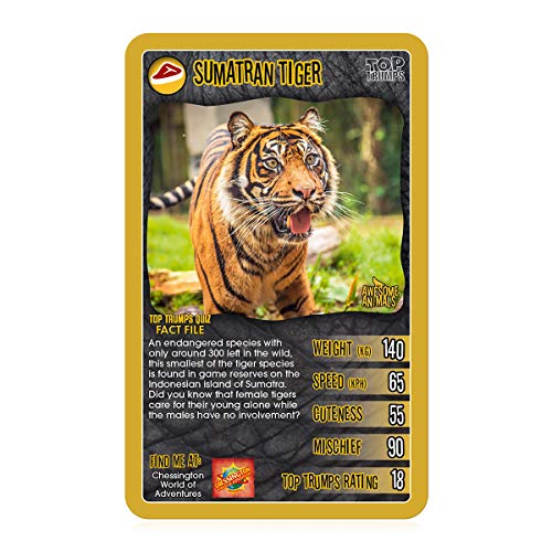 Top Trumps Impresionante juego de cartas clásicos de animales, descubre lo lindo que es el leopardo de las nieves y lo grande que es el rinoceronte negro, el juego de cartas educativo para 2 jugadores