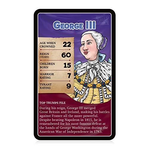 Top Trumps Juego de cartas Tiranos y Guerreros - Reyes y Reinas de Inglaterra