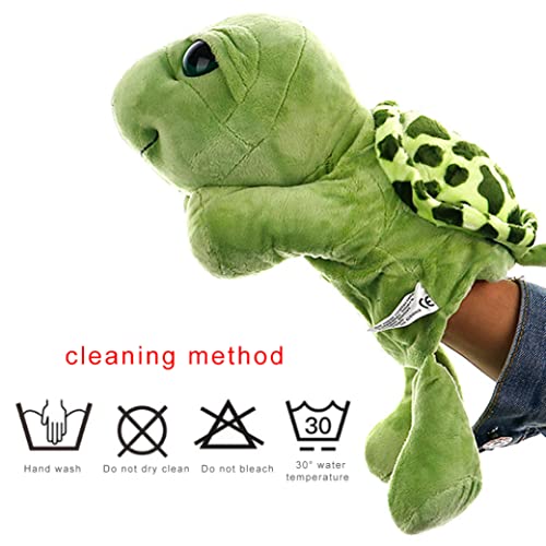 Tortuga Peluche marioneta Caricatura Tortuga Juguetes Peluches Guantes interactivos para títeres para Cuentos de Accesorios interactivos títeres Verdes de 30 cm Juguetes para el hogar