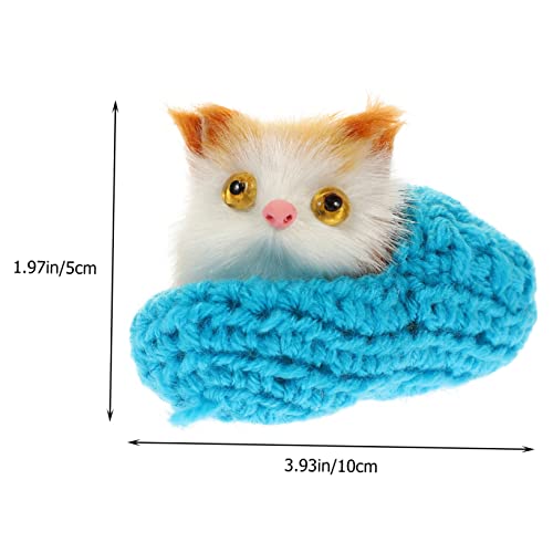 TOYANDONA Adornos De Gato Pequeños Juguetes para Dormir En Casa Juguetes De Gato De Peluche Zapatillas De Felpa Animales para Niños Mini Animales De Peluche Adorno De Gato Adorable Juguete