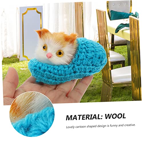 TOYANDONA Adornos De Gato Pequeños Juguetes para Dormir En Casa Juguetes De Gato De Peluche Zapatillas De Felpa Animales para Niños Mini Animales De Peluche Adorno De Gato Adorable Juguete