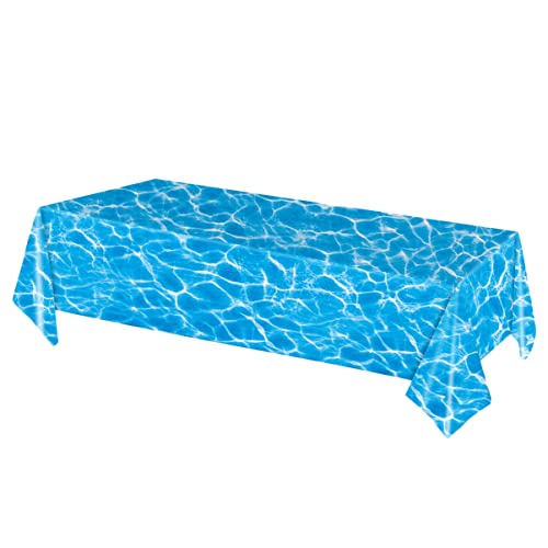 TOYANDONA Mantel con Estampado De Olas y Agua Bajo El Mar Onda De Agua Desechable Manteles Plasticos para Fiestas Desechables Mantel Mediterraneo Mesas De Fiesta Juego De Mesa Playa Oceano