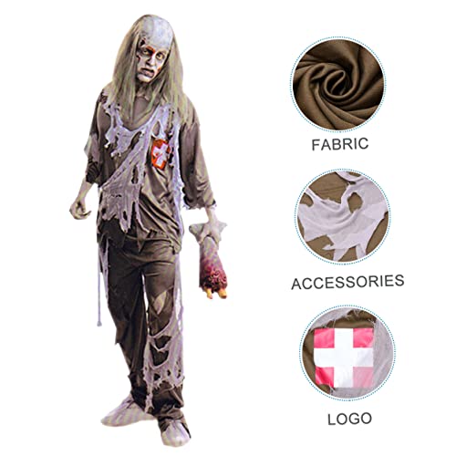 Toyvian 1 Pc Decoración Zombie Espeluznante Disfraz De Cadáver Disfraz De Miedo De Halloween Accesorio De Disfraz De Halloween Traje Cosplay Zombie Disfraz De Drácula Adulto Decorar