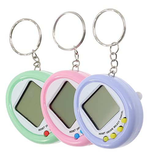 Toyvian 3 Piezas Máquina Electrónica para Mascotas Mini+Pets+Toy Llavero Mascota Sala De Juegos Puerta Electrónica para Mascotas En Colgante Llavero Dibujos Animados Abdominales Alumno