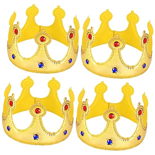 Toyvian 4 Piezas Corona Sombrero De Cumpleaños Banda Para El Cabello Peluche Technoblade Dorado Para Niños Cuervo De Fiesta De Cumpleaños Pastel Suministros Para La Fiesta Hombre Paño