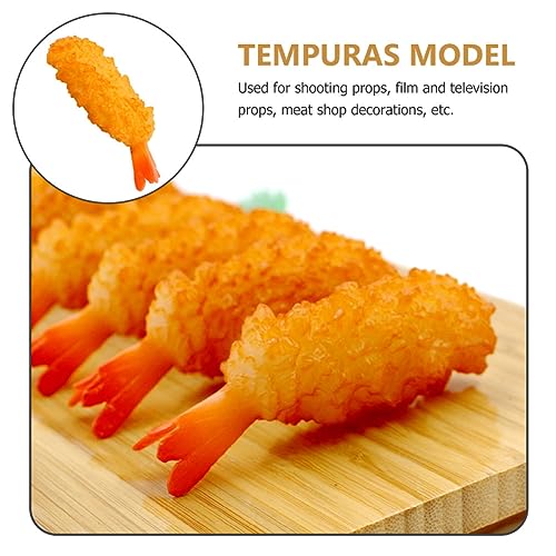 Toyvian 4 Piezas Tempura Simulada Modelo Tempura Accesorios De Gambas Tempura Receta Tempura De Gambas Carne Simulada Mezcla Tempura Cloruro De Polivinilo Niño Frito Pretender