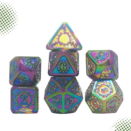 Toyvian 7 Piezas Dados De Juego De Mesa Dados De Juego De rol Dados con Números Romanos Dados En Dados Juguete De Dados De Metal Dados De Varios Lados Preescolar Escritorio Accesorios