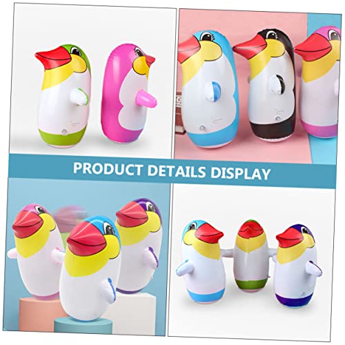 Toyvian 8 Piezas Vaso De Pinguino Juguete Boca Abajo Juguete De Pingüino Tambaleante Saco De Boxeo Inflable Juguetes De Vaso De Pingüino Rocas Bebé Regalo Cloruro De Polivinilo Música