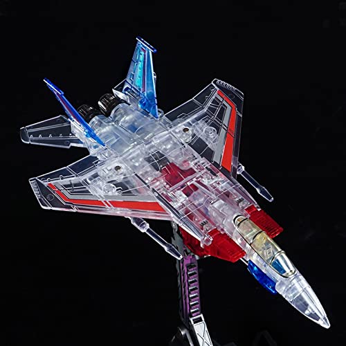 Transformer Starscream, Amigo de Jetfire Skyfire, G1 Animation Decepticon Airplano Transparente F15 Fighter Modelo Robot Figura de acción de muñeca KO Versión