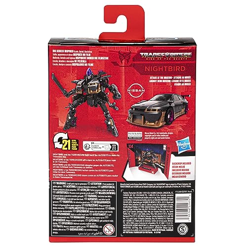 Transformers Generations Studio Series 104, Figura Nightbird Clase Deluxe de 11 cm, Rise of The Beasts