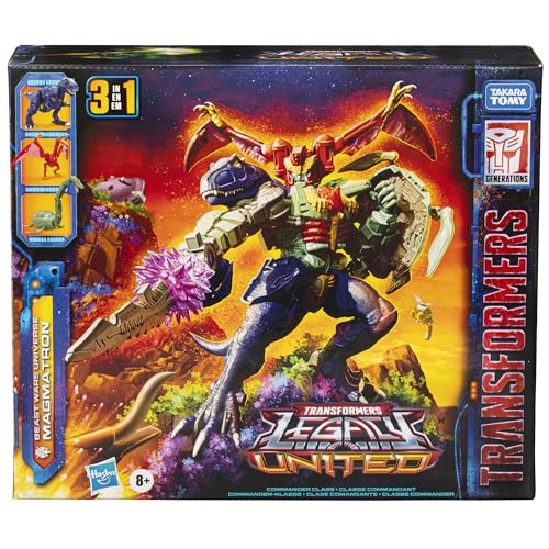 Transformers Legacy United, Commander Class, Beast Wars Universe Magmatron, Figura Convertible 3 en 1 de 25 cm, A Partir de 8 años