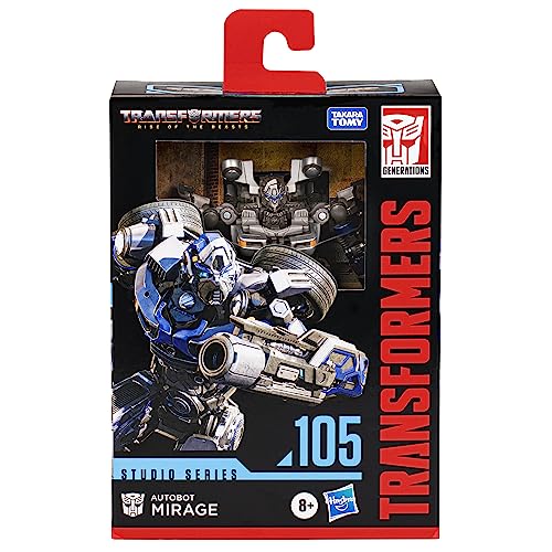 Transformers Studio Series Deluxe Class to Ascenso de Las Bestias, 105 Autobot Mirage, Figura de acción de 11 cm