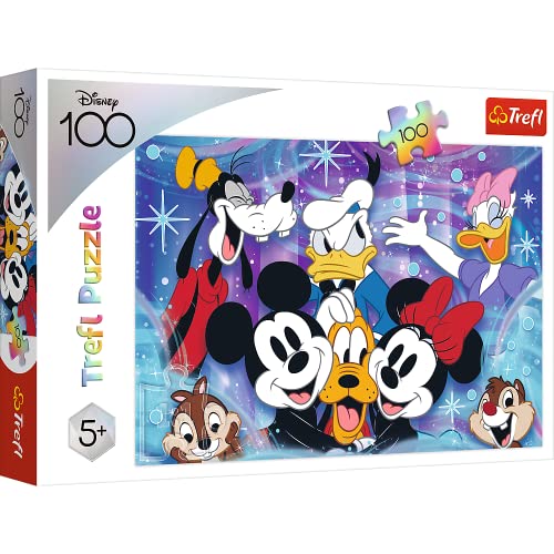 Trefl 100 Elements-Rompecabezas Coloridos, Mickey Mouse, Plutón, Pato Donald, Diversión para Niños a Partir de 5 Años Puzzle, color, divertido en el mundo disney (16462)