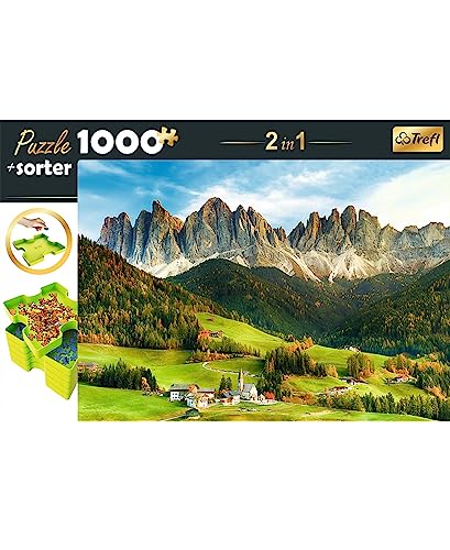 Trefl 10659 Puzzle 1000 Teile, Sorter 6 Schalen, Ordnen, Sortieren, Transportieren Aufbewahren, Kreative Unterhaltung, Für Erwachsene und Kinder ab 12 Jahren 2-in-1, Beautiful Dolomite Landscape