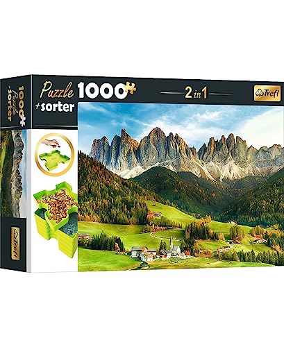 Trefl 10659 Puzzle 1000 Teile, Sorter 6 Schalen, Ordnen, Sortieren, Transportieren Aufbewahren, Kreative Unterhaltung, Für Erwachsene und Kinder ab 12 Jahren 2-in-1, Beautiful Dolomite Landscape