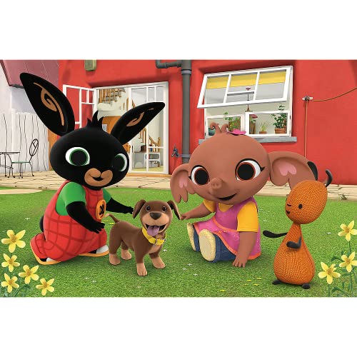 Trefl 60 XXL Super Shape-Formas Locas, Piezas Grandes, Colores con Personajes de Cuentos de Hadas Bing, a Partir de 4 años Puzzle, Jugar con el Perro, XX-Large (50013)