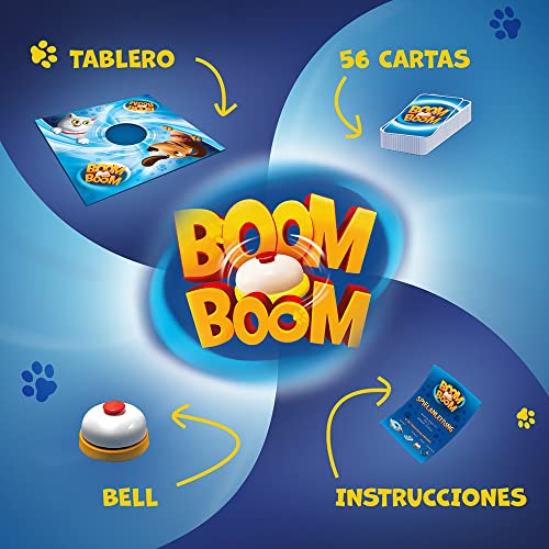 Trefl - Boom Boom – Cats and Dogs, Perritos y Gatitos, Juego con Timbre, Juego Familiar, Juego Social, para Adultos y niños a Partir de 6 años