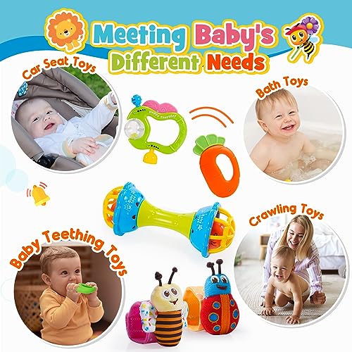 Tsokize Juguetes Bebes 0 3 6 9 12 Meses, Sonajeros Bebe 0-12 Meses Regalos Bebe Niño 0-6 Meses Mordedores Sonajeros Bebe Juegos 0-6 Meses Juguetes para Bebes de 0-6 Meses Montessori Bebe 0-6 Meses