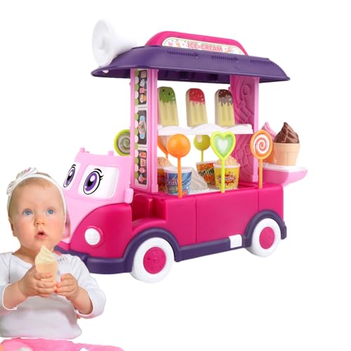 Tsuchiya Carro de la compra de helados | Carro de postre de juguete de rol, juguetes de comida Pretend Play Mini Food Toys Accesorios Pretend Play Food Toys para niños y niños