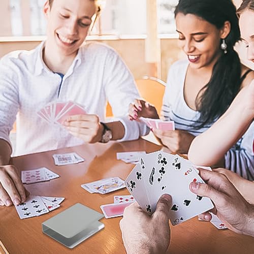 Tsuchiya Tarjetero - Portacartas de aleación de aluminio para personas mayores - Bandeja para cartas de póquer para adultos para noches de juego de cartas con la familia