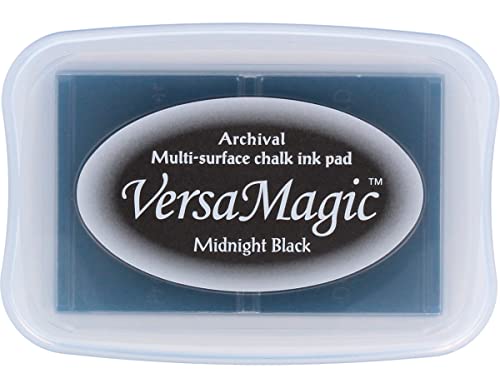 Tsukineko VersaMagic Multi-Surface Chalk Ink Pad-Midnight Black/Sold as a Pack of 2, Negro Medianoche, Talla única