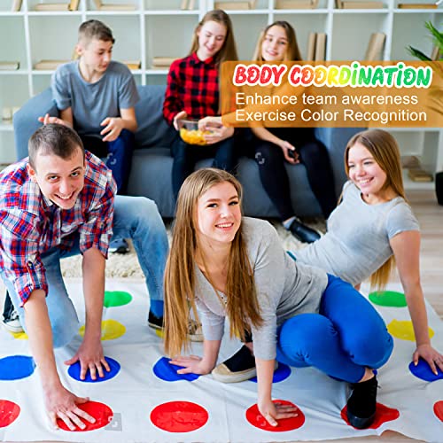 Twisting Juego para Adultos,Juego Twisting para Niños y Adultos Juego de Equilibrio Divertido Juegos Suelo Divertidos Juego de Equipo Habilidad