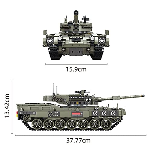 TYFUN Modelo de bloques de construcción de tanques, 1818 piezas, serie de tanques militares Swat, juguete de vehículo militar para adultos y niños, compatible con Lego Technik-German Leopard 2